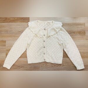 Noralee Girls Ivory Ruffle Cardigan